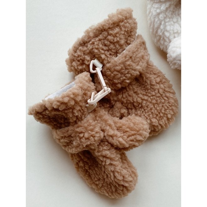 Konges Slojd - Grizz teddy baby mittens - Tobacco brown