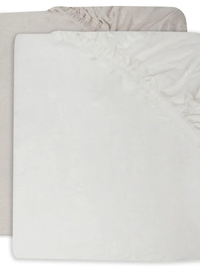 Jollein - Hoeslaken jersey 60 x 120 cm - Ivory / Nougat