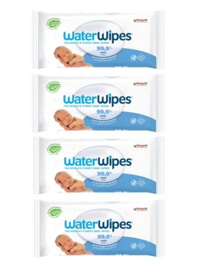 WaterWipes Bio Baby billendoekjes - 4 x 60 wipes (240 doekjes)