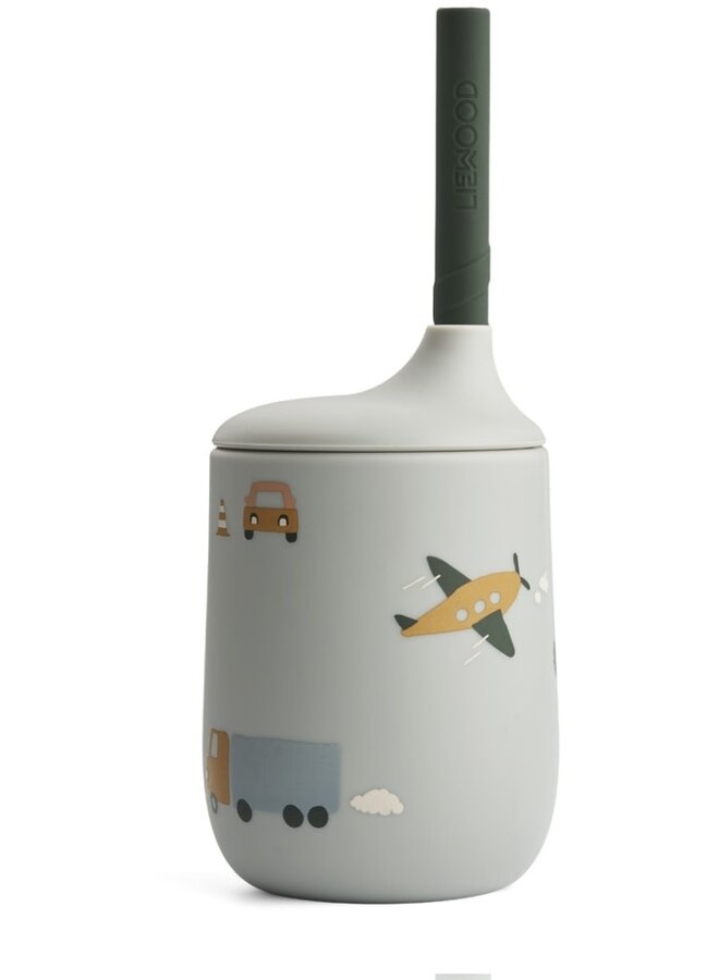 Liewood - Ellis sippy cup - Vehicles dove mix