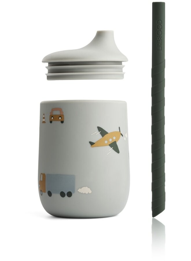 Liewood - Ellis sippy cup - Vehicles dove mix