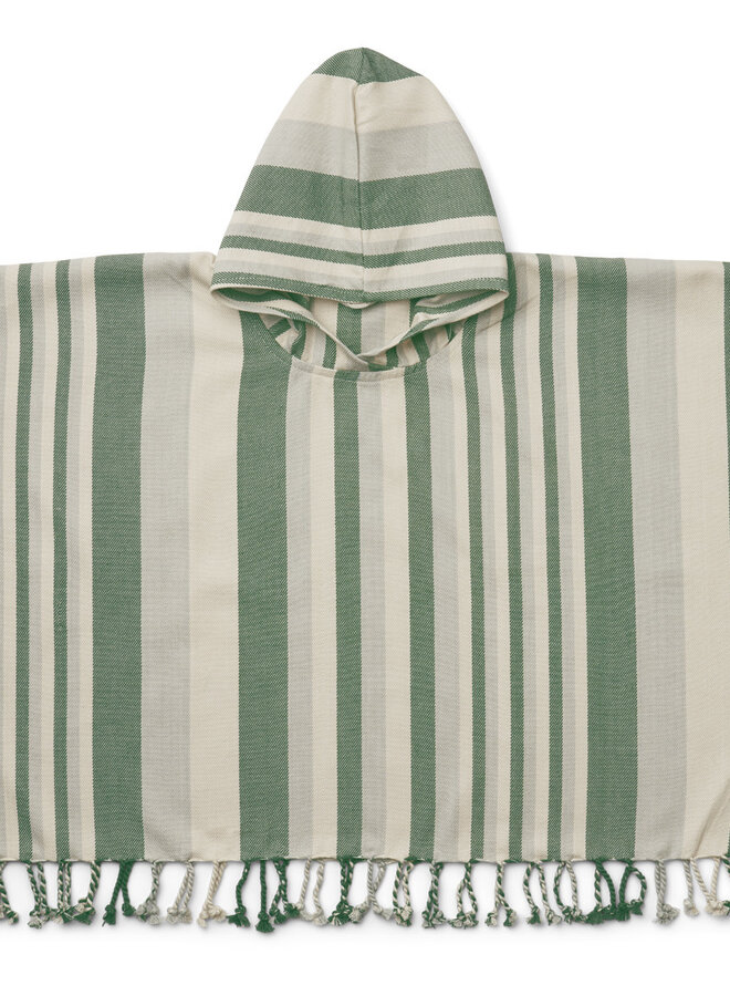 Liewood - Roomie poncho - Garden green / dove blue