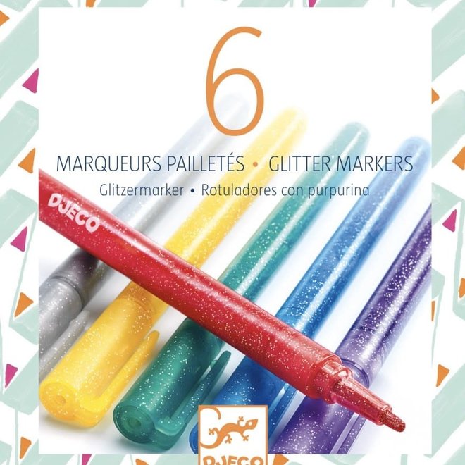 Djeco - 6 glittermarkers