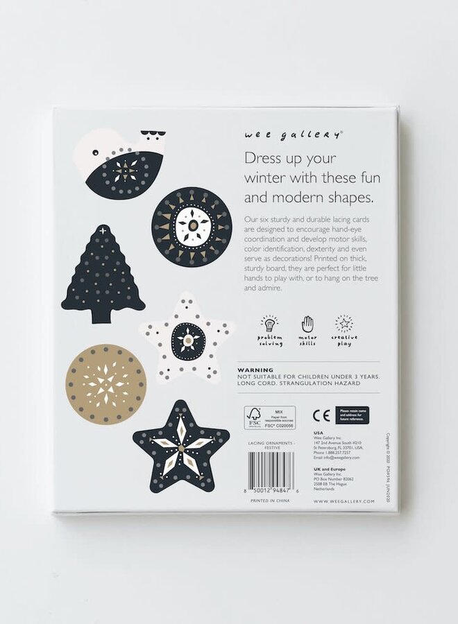 Wee Gallery - Lacing cards 'Tree ornaments'