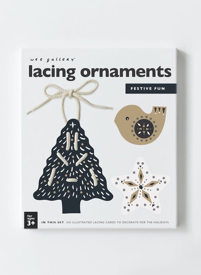 Wee Gallery - Lacing cards 'Tree ornaments'