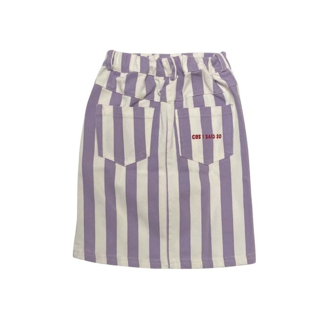 Cos I Said So - Bold stripe Denim skirt