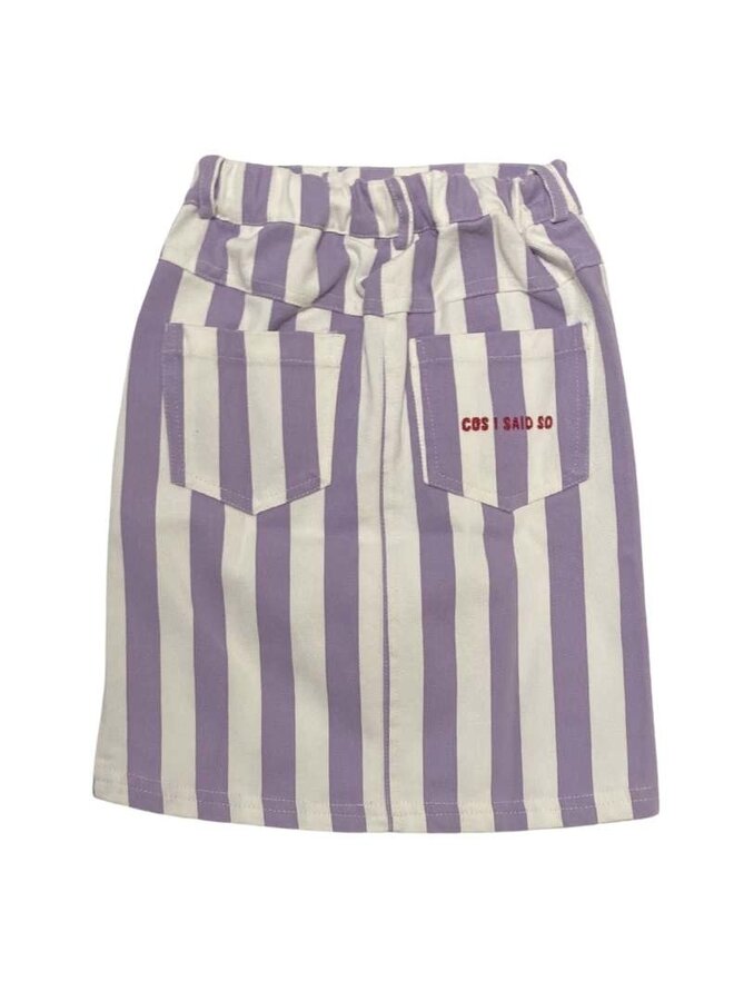 Cos I Said So - Bold stripe Denim skirt