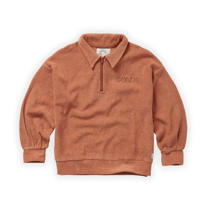 Sproet & Sprout - Sweatshirt mock zip polo cafe