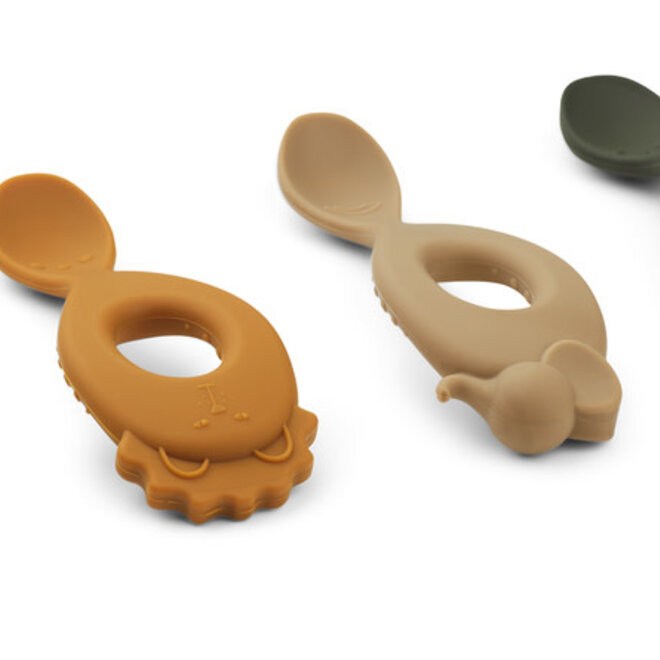 Liewood - Liva silicone spoon 4-pack Safari blue