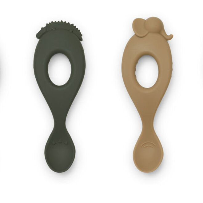 Liewood - Liva silicone spoon 4-pack Safari blue