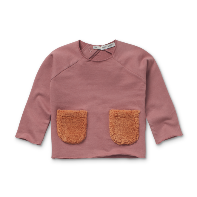 Sproet & Sprout - Baby sweatshirt teddy pockets Misty rose