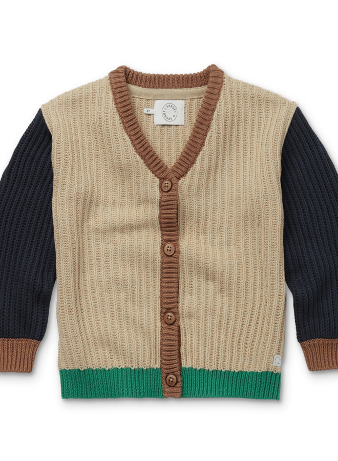 Sproet & Sprout - Cardigan knit colourblock Nougat