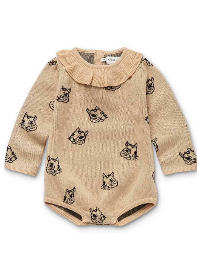 Sproet & Sprout - Romper knitted Squirrel Nougat