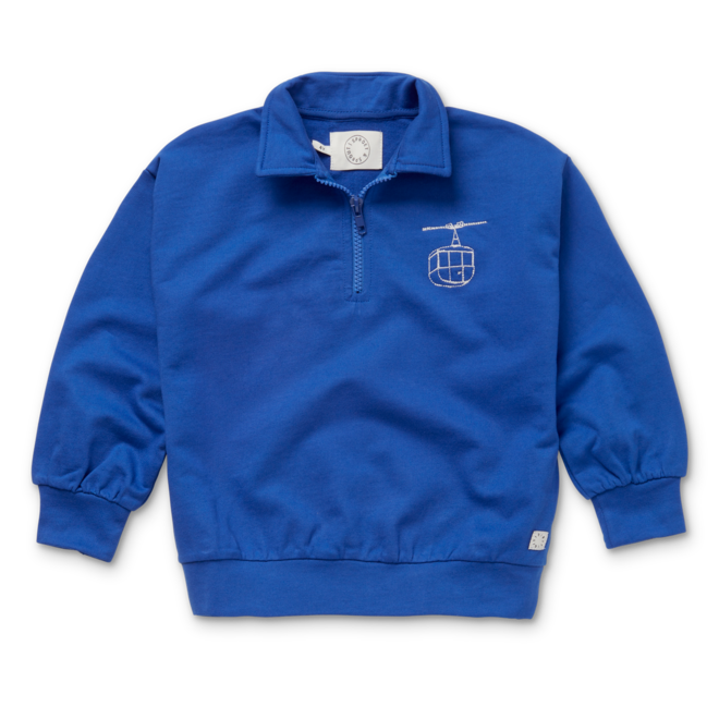 Sproet & Sprout - Sweatshirt collar zip Ski lift Ultra blue