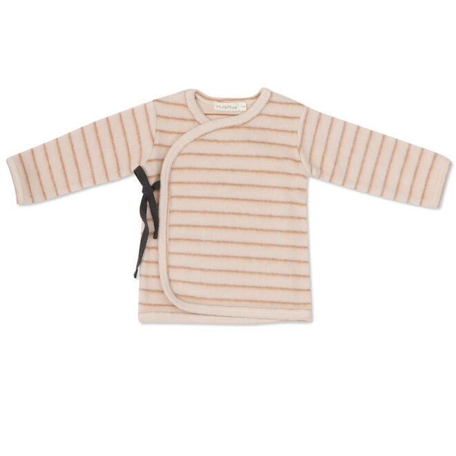Phil & Phae - Teddy baby cardigan stripes Cream
