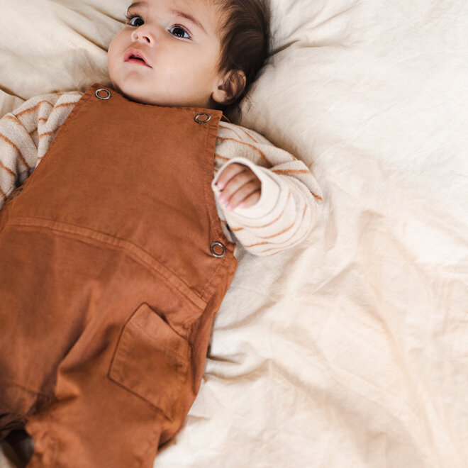 Phil & Phae - Twill baby dungarees Clay