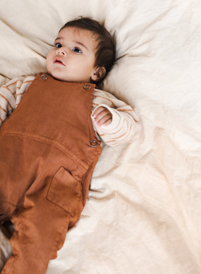 Phil & Phae - Twill baby dungarees Clay