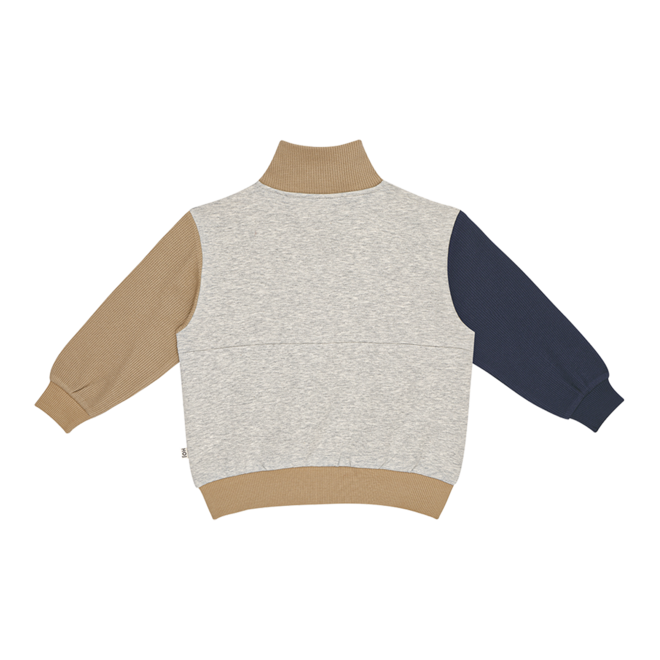 House of Jamie - Zip Sweater Stone Color Blocking