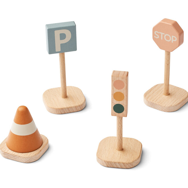 Liewood - Village Traffic Signs 4-Pack Mustard