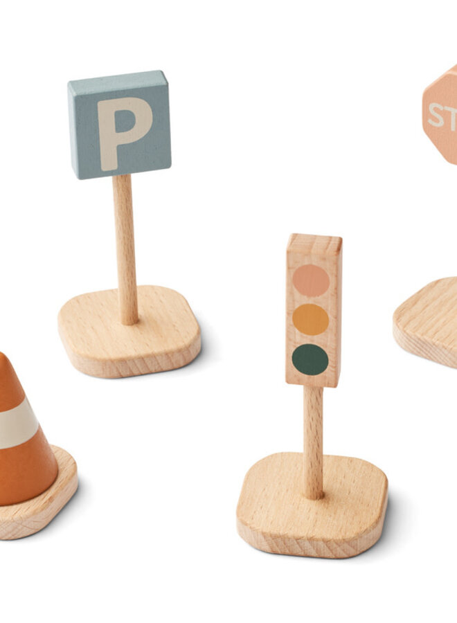 Liewood - Village Traffic Signs 4-Pack Mustard