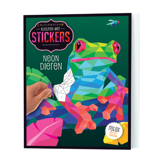 Kleuren met stickers Neon dieren