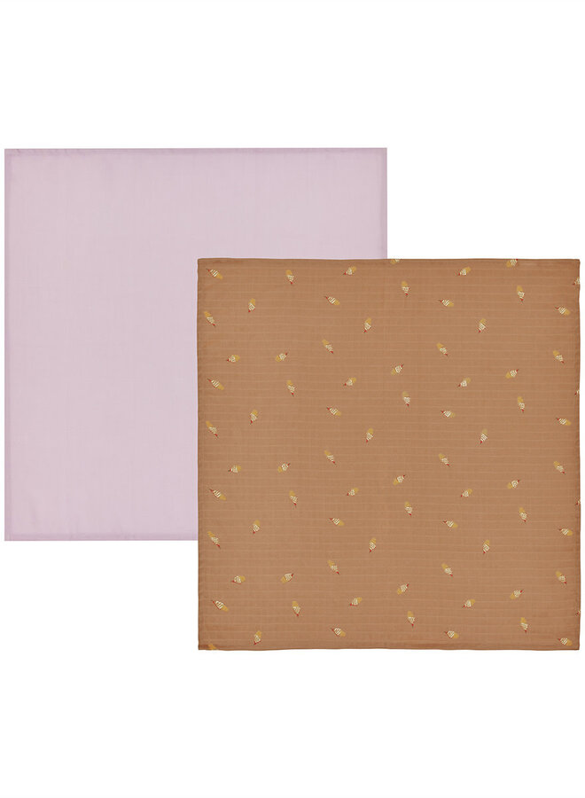 OYOY Yummy Muslin - Pack of 2 Choko / Lavender