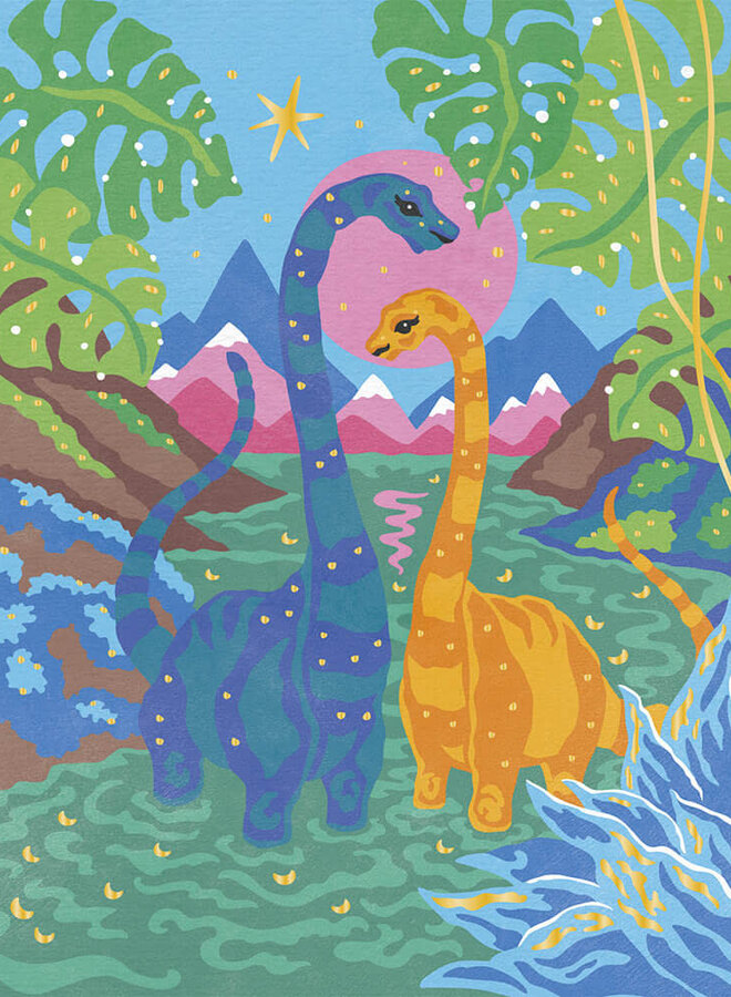 Janod - Paint By Numbers Dinosaurs