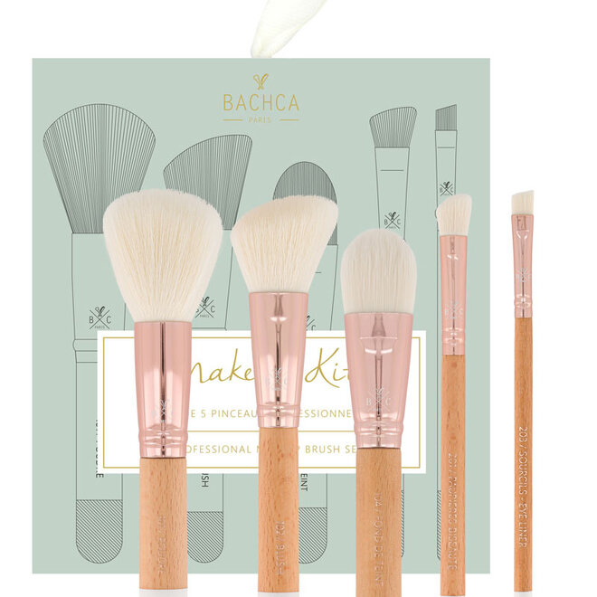 Bachca - Natural wood make-up brush kit