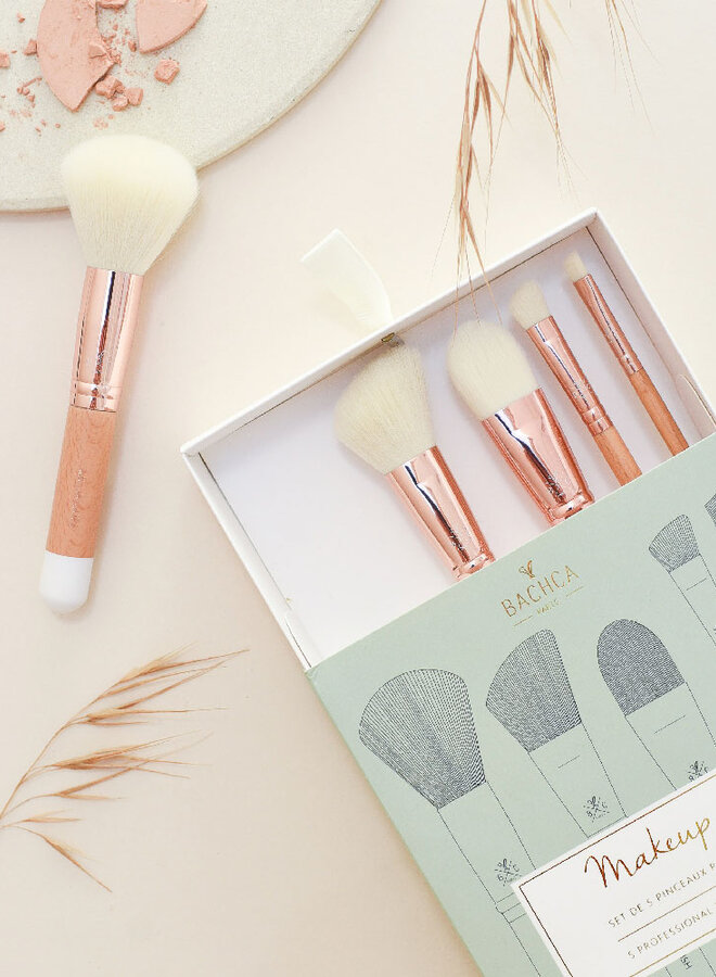 Bachca - Natural wood make-up brush kit