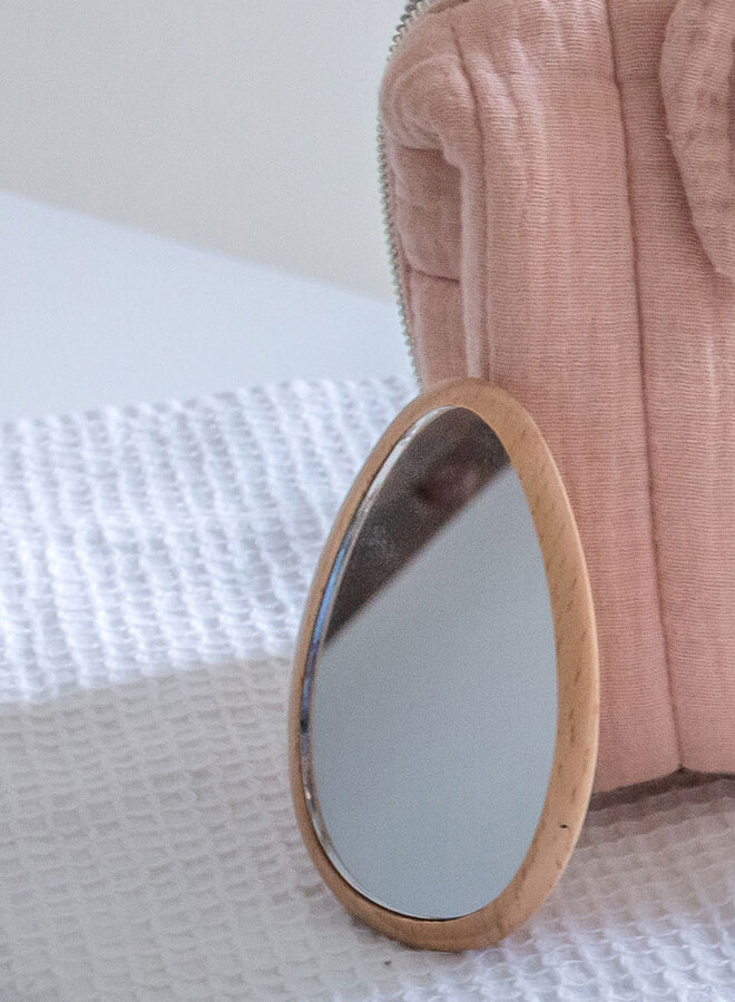 Bachca - Houten spiegeltje in katoenen zakje