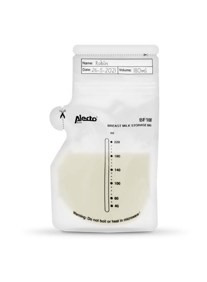 ALECTO - MOEDERMELK BEWAARZAKJES 220ML (100 STUKS)