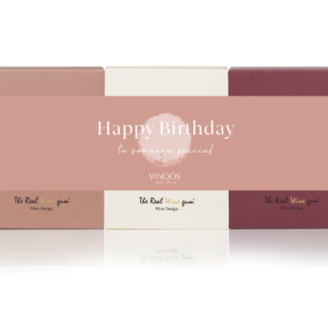 Vinoos - Gift pack -  Prosecco, Rose & Shiraz - Happy Birthday