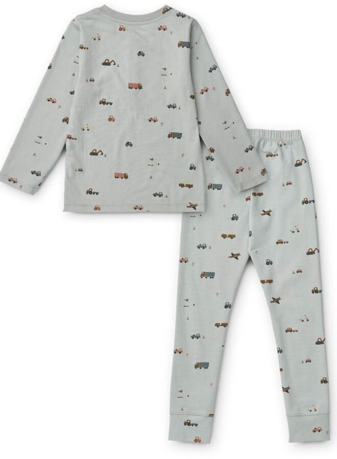 Liewood - Wilhelm pyjamas - Vehicles blue fog
