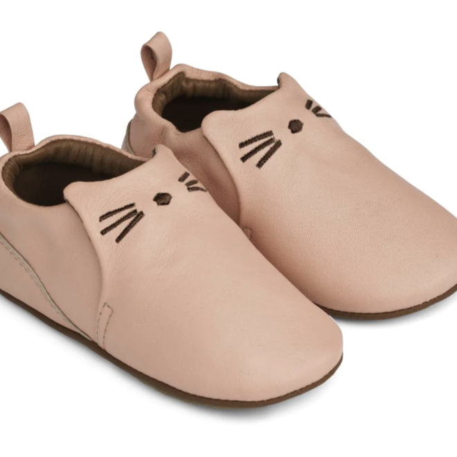 Liewood - Eliot Cat Leather Slippers - Pale Tuscany