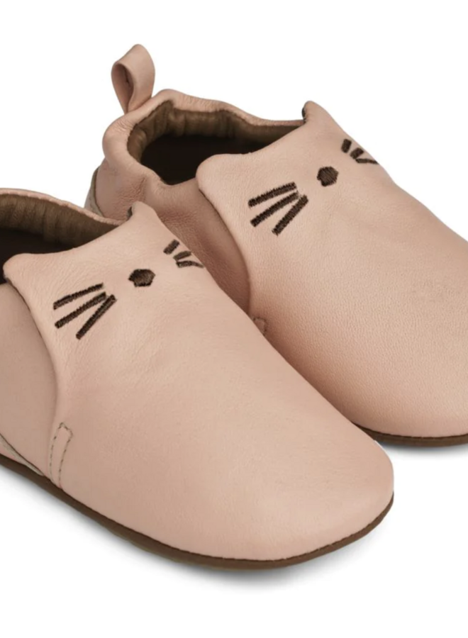 Liewood - Eliot Cat Leather Slippers - Pale Tuscany
