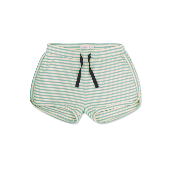 Phil & Phae - Rib shorts stripes Sea foam