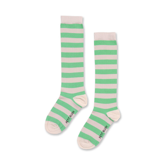 Petit Blush - Knee socks stripes Green