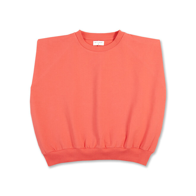 Petit Blush - Padded shoulder top Cayenne terry