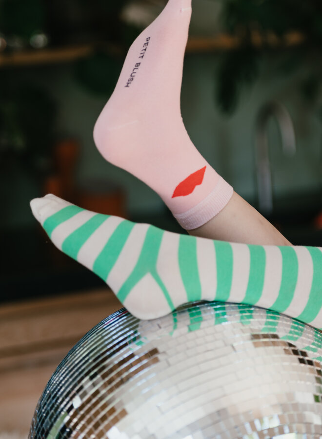 Petit Blush - Knee socks stripes Green