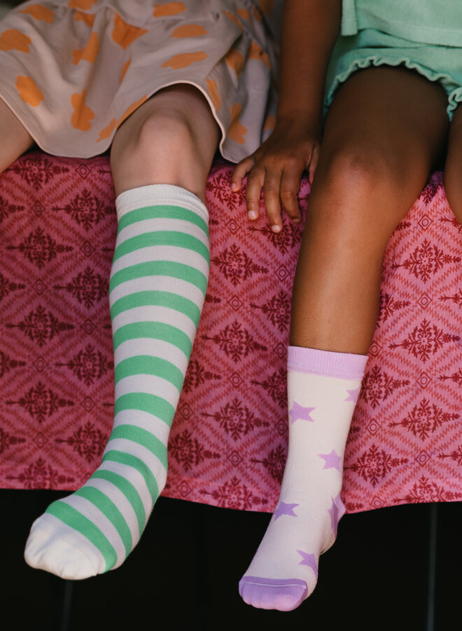 Petit Blush - Knee socks stripes Green