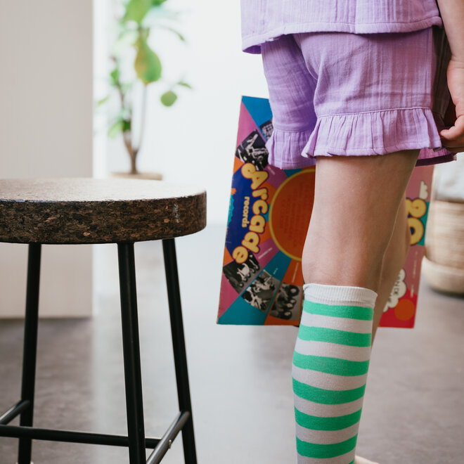 Petit Blush - Knee socks stripes Green