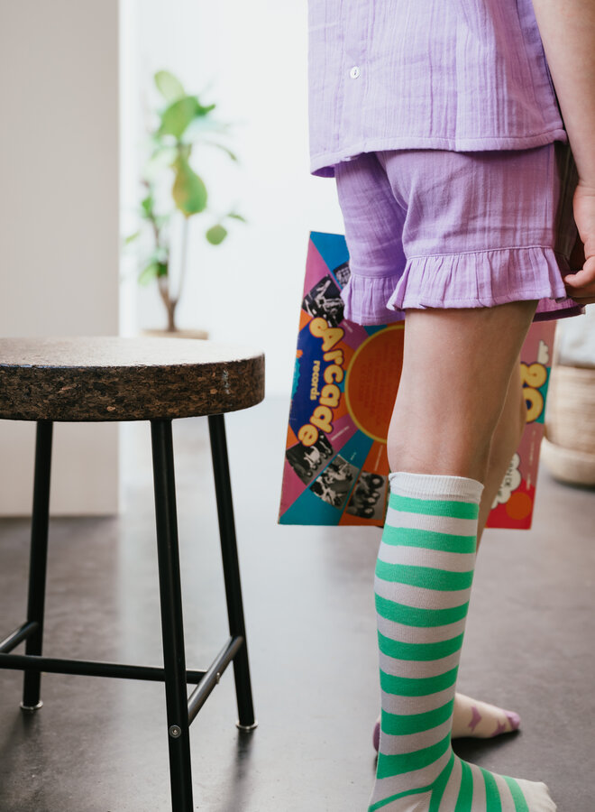 Petit Blush - Knee socks stripes Green