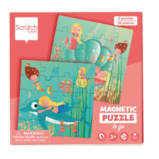 Scratch Puzzel Magnetisch: Puzzelboek 'on the go' zeemeerminnen