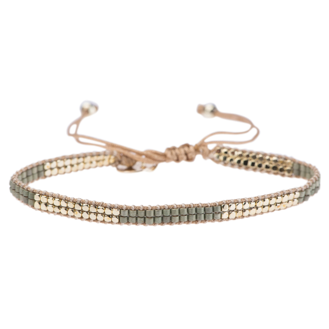 Meet Coco - Moos green gold armband