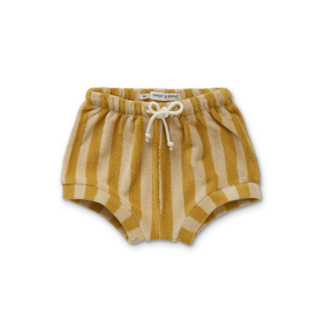 Sproet & Sprout - Terry baby short stripe Honey