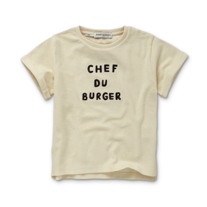 Sproet & Sprout - Terry T-shirt Chef du burger Pear off white