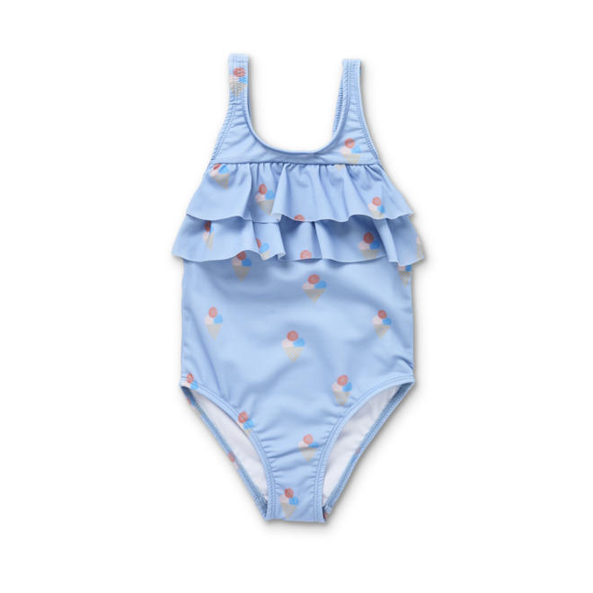 Sproet & Sprout - Swimsuit ruffles Ice cream print Blue mood