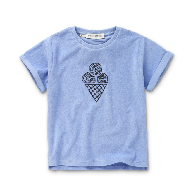 Sproet & Sprout - Terry T-shirt Ice cream Blue mood