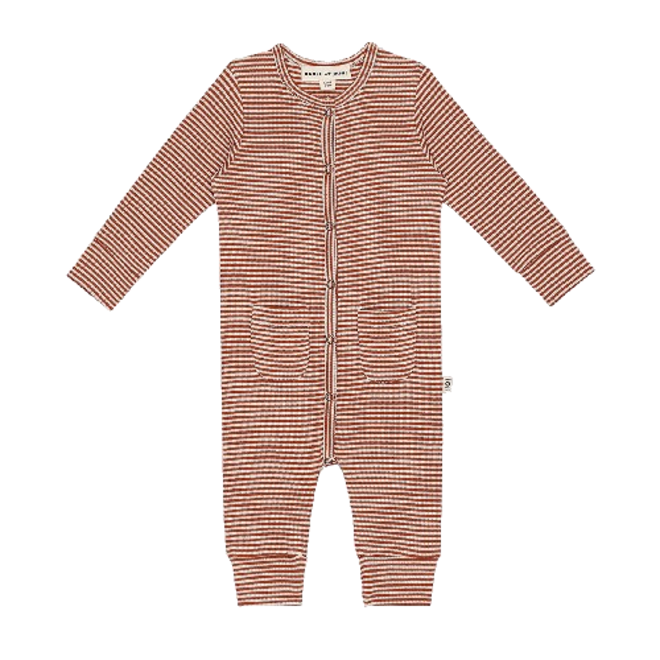 House of Jamie - Button Jumpsuit Baked apple stripes
