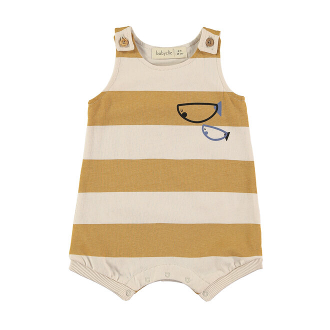 Babyclic - Romper stripes Mustard yellow